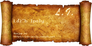 Löb Ipoly névjegykártya